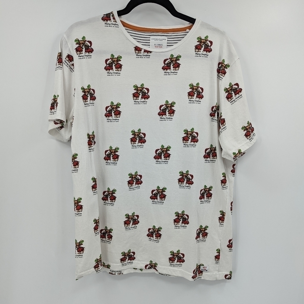 DENIM & FLOWER Ricky Singh Christmas Dog Short Sleeve Tee